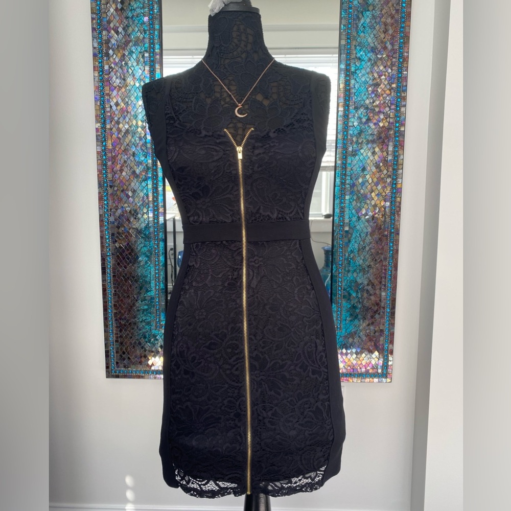 EXPRESS MINI BLACK LACE DRESS